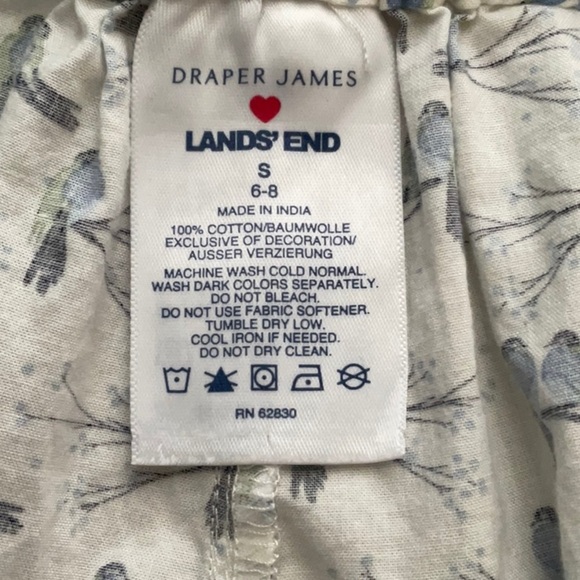 Draper James x Lands End Bird Print Lounge Pants Size S (6-8) - Picture 3 of 5